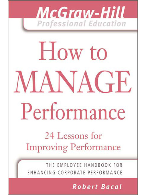 Title details for How to Manage Performance by Robert Bacal - Available